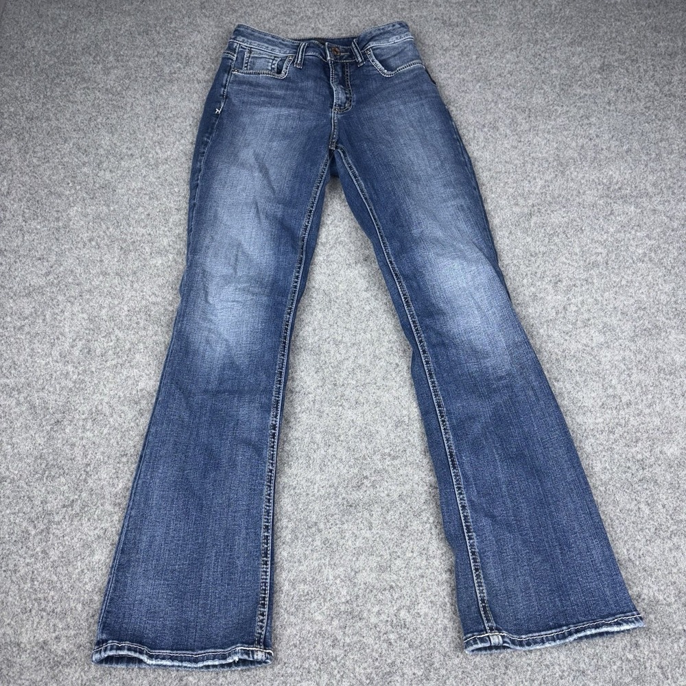 Silver Jeans Co Avery Slim Boot Jeans Women's 27x31 (Fits 25x29) Faded Denim EUC